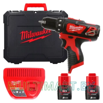 Дрель-шуруповерт Milwaukee M12 BDD-202C (с 2-мя АКБ 2 Ач, кейс)